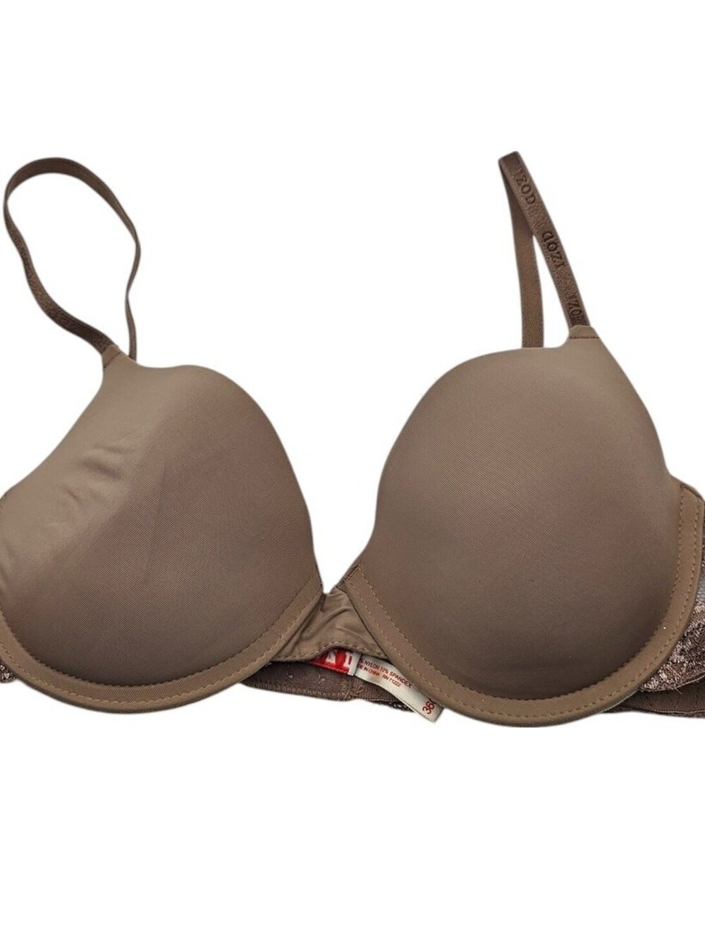 IZOD Womens Sz 36C Classic T Shirt Bra Dark Beige Tan